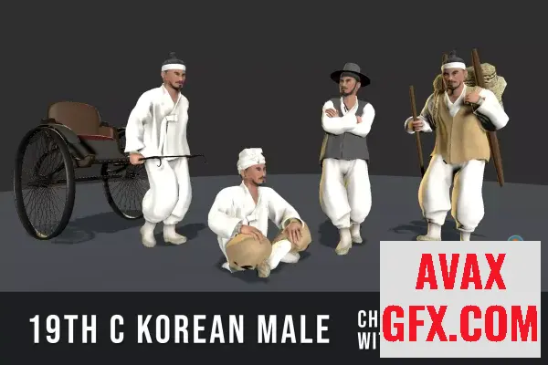 Unity 3D-Models Korean Male Character - 19th Century v1.0