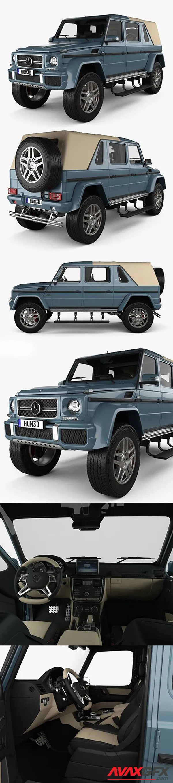 Mercedes-Benz G-class W463 Maybach Landaulet with HQ interior 2017 3D Model