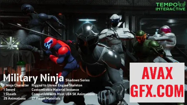 Unreal Engine Characters Military Ninja - Shadows Series v4.24-4.27, 5.0-5.3