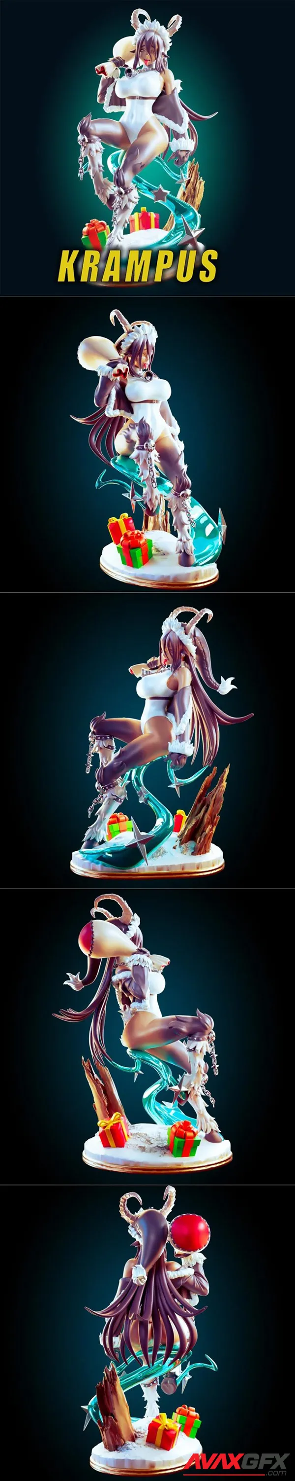 Officer Rhu – Christmas krampus monster girl – 3D Print