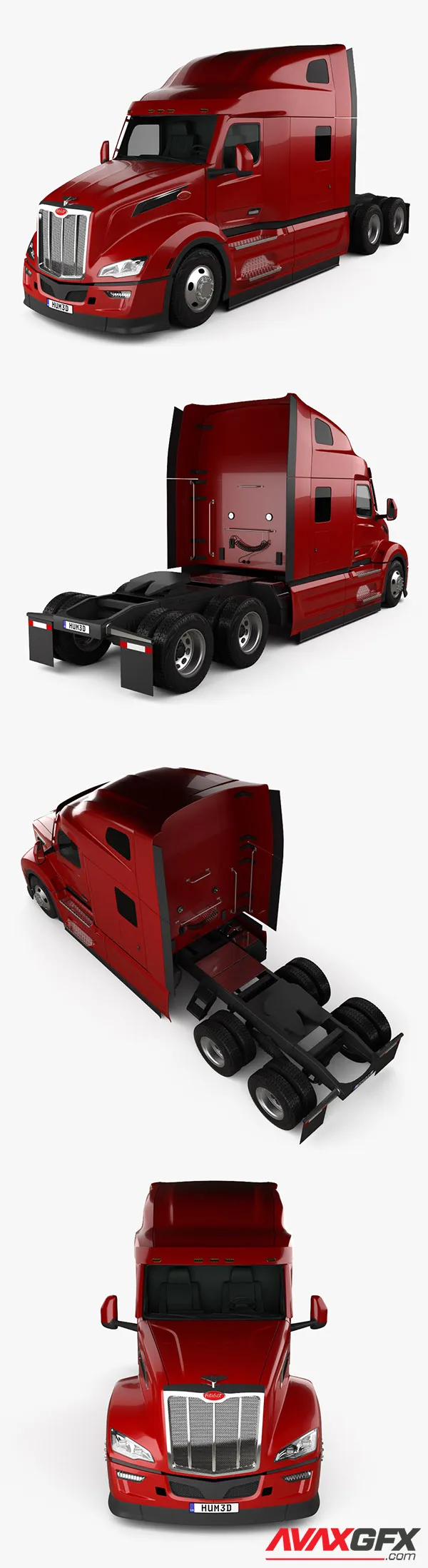 Peterbilt 579 Sleeper Cab Tractor Truck 2024 3D Model