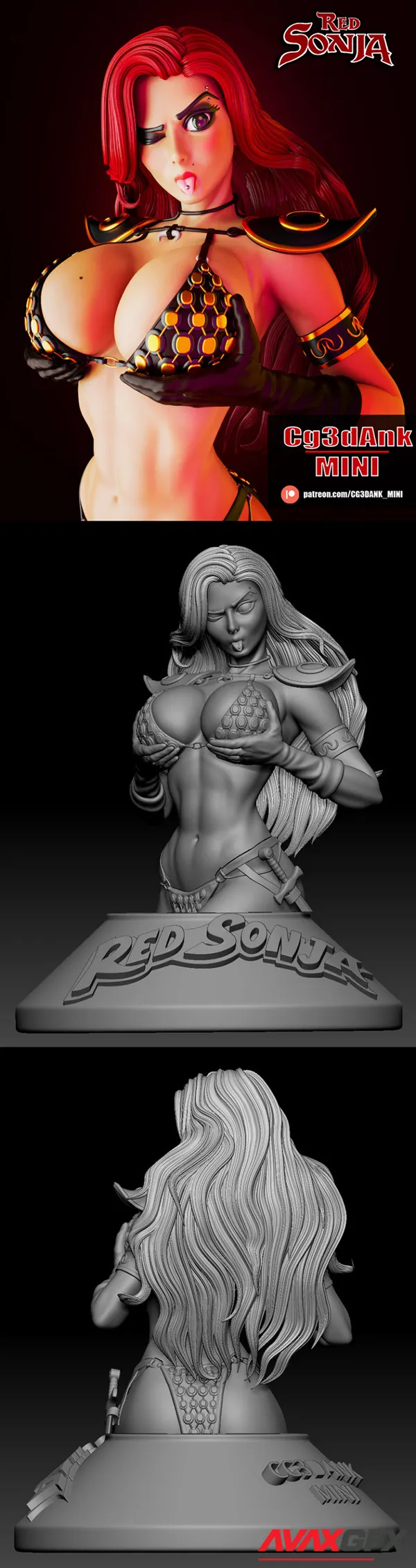 Red Sonja Bust Fan Art – 3D Print