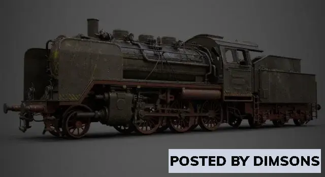 Trains Steam-The locomotive - 3D Model