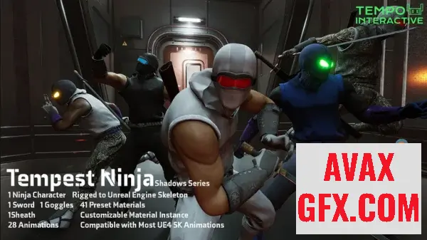 Unreal Engine Characters Tempest Ninja - Shadows Series v4.24-4.27, 5.0-5.3