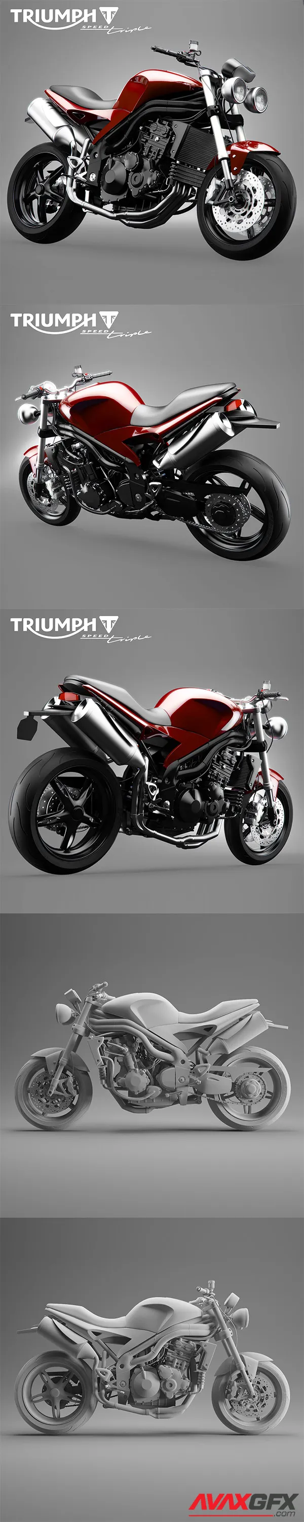 Triumph Speed ​​Triple motorcycle 3D Model