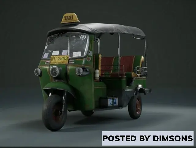 Vehicles, cars Tuk Tuk - 3D Model