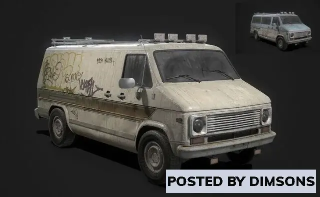 Vehicles, cars Vintage Van Set - 3D Model