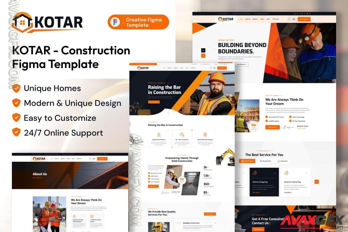 Kotar - Construction Services Figma Template