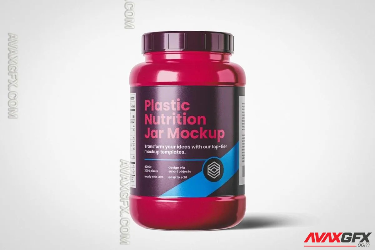 Plastic Nutrition Jar Mockup