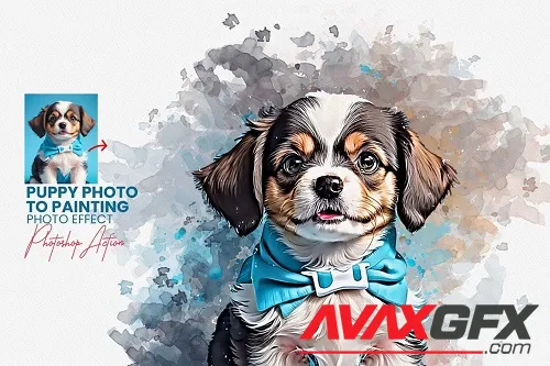 Puppy Photo to Painting Effect - 92063705