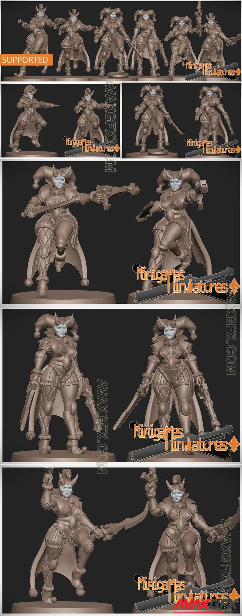 Minigames Miniatures - Harlequins Anime Figurines January 2024 - STL 3D Model