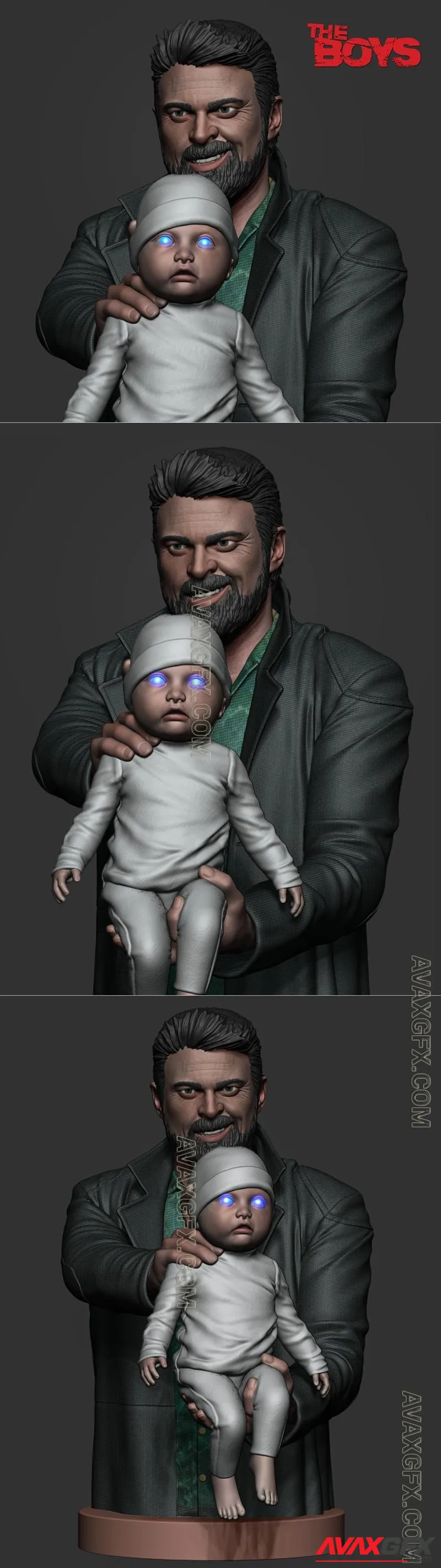 Karl Urban - Butcher and baby - STL 3D Model