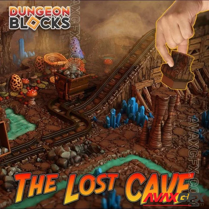 Dungeon Blocks - The Lost Cave - STL 3D Model