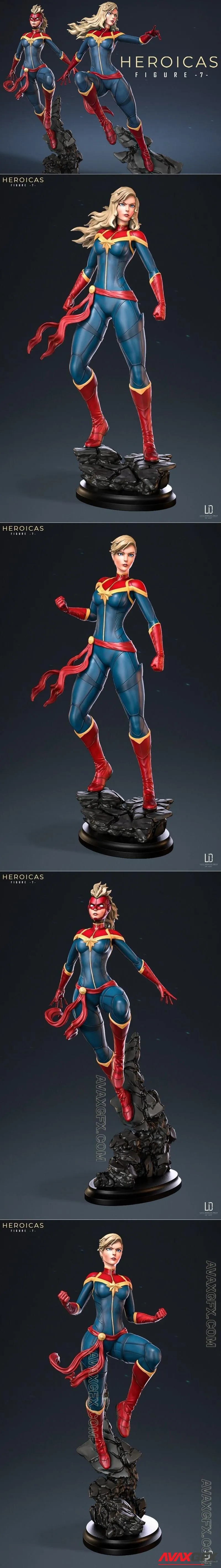 Heroicas - Figure 7 - D1 - Ms Marvel - STL 3D Model