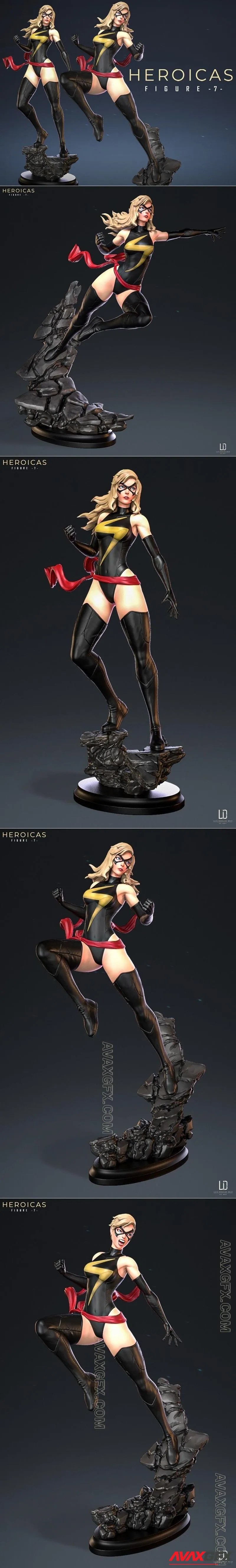 Heroicas - Figure 7 - D2 - Ms Marvel - STL 3D Model