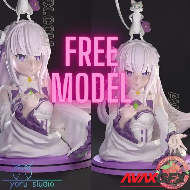 Emilia Bust - STL 3D Model