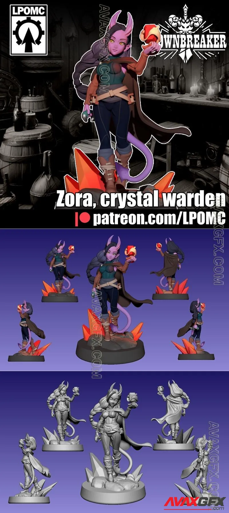 LPOMC - Zora Crystal Warden - STL 3D Model