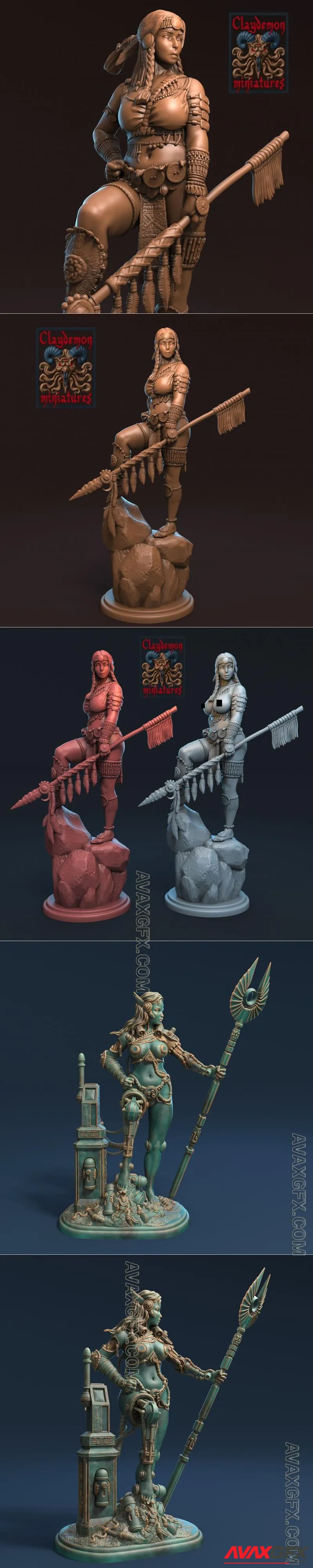 Yona the buffalo huntress and Cyberjen - STL 3D Model