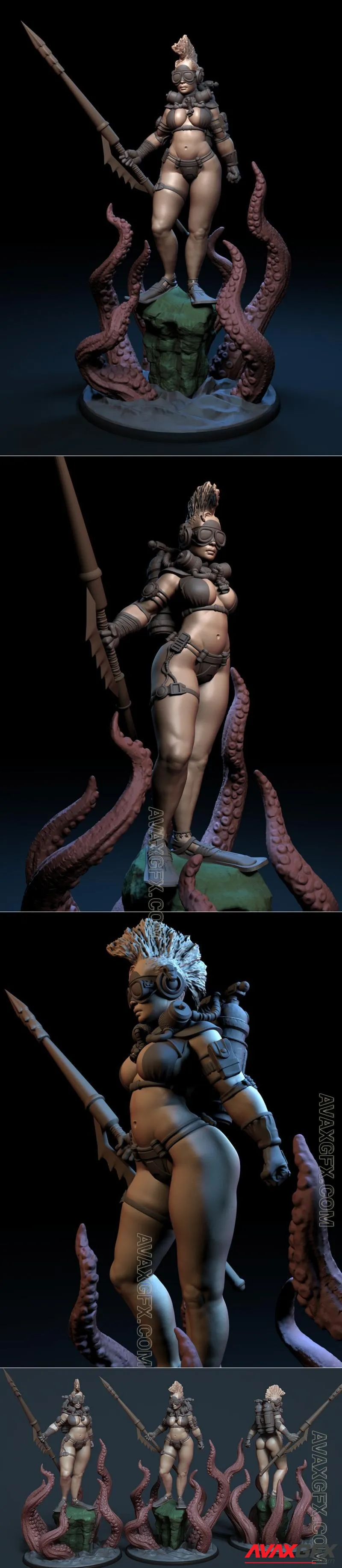 The Kraken Huntress - STL 3D Model