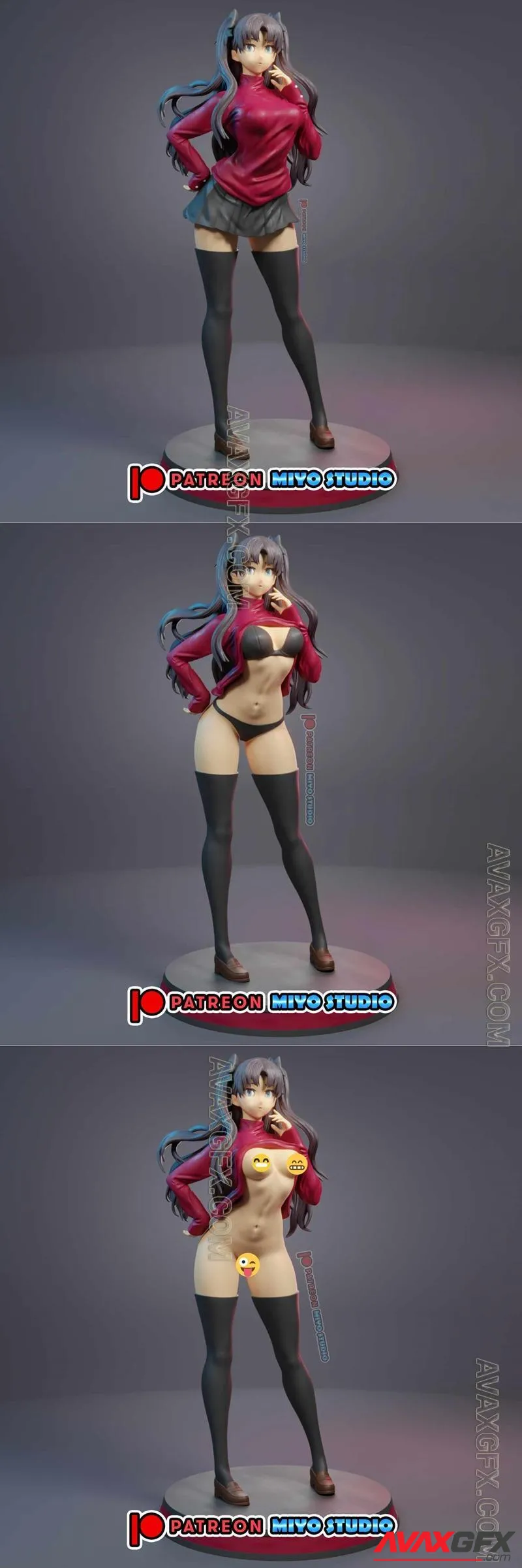 Miyo Studio - Rin Tohsaka - STL 3D Model