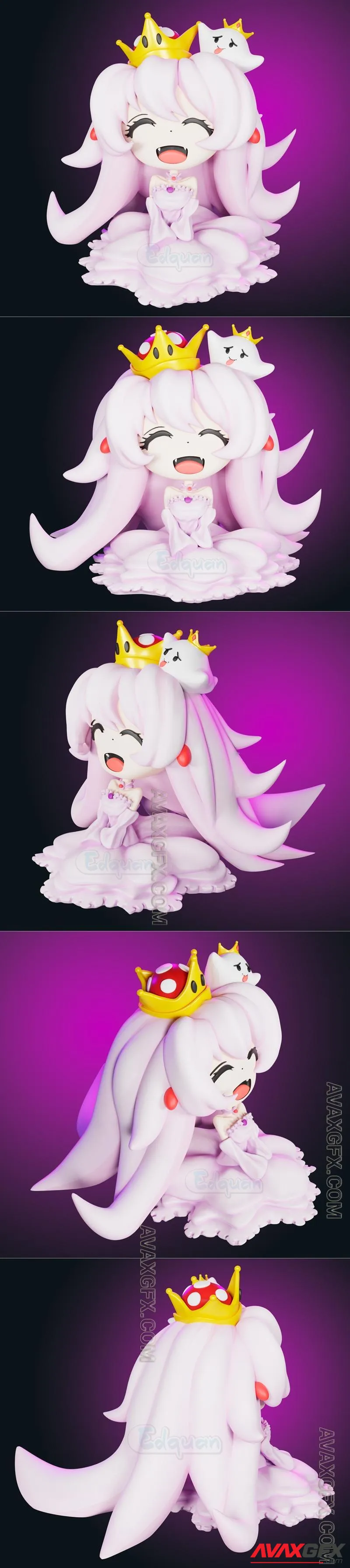 Princess King Boo - STL 3D Model