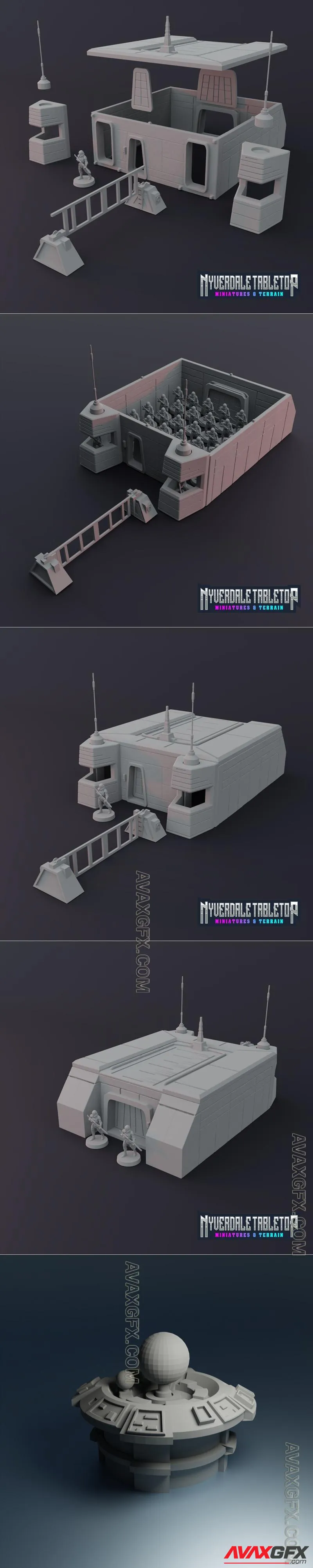 Imperial Checkpoint and Holo Table - NDT010 - STL 3D Model