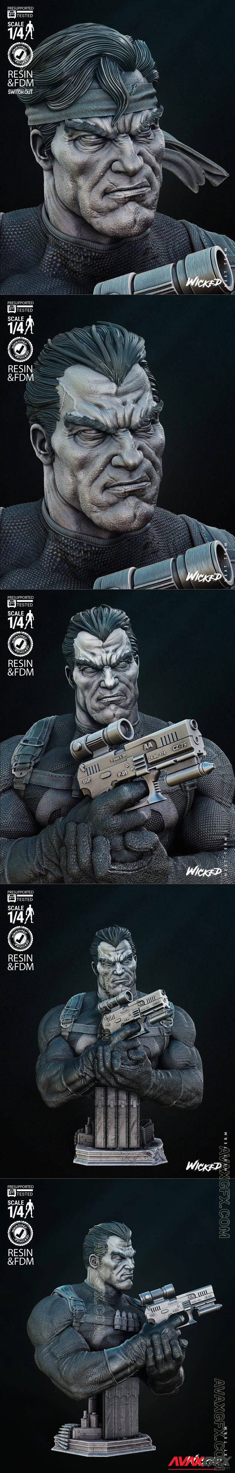 Wicked - Punisher Bust - STL 3D Model