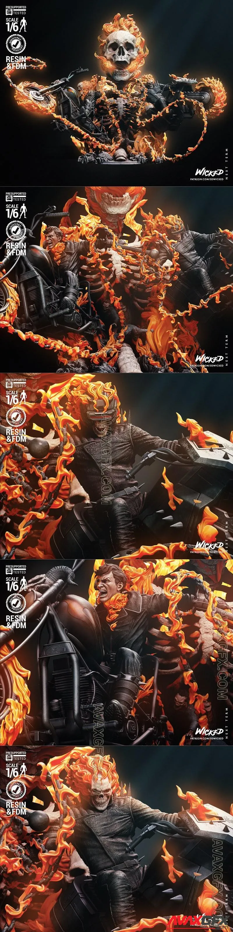 Wicked - Ghost Riders Diorama - STL 3D Model