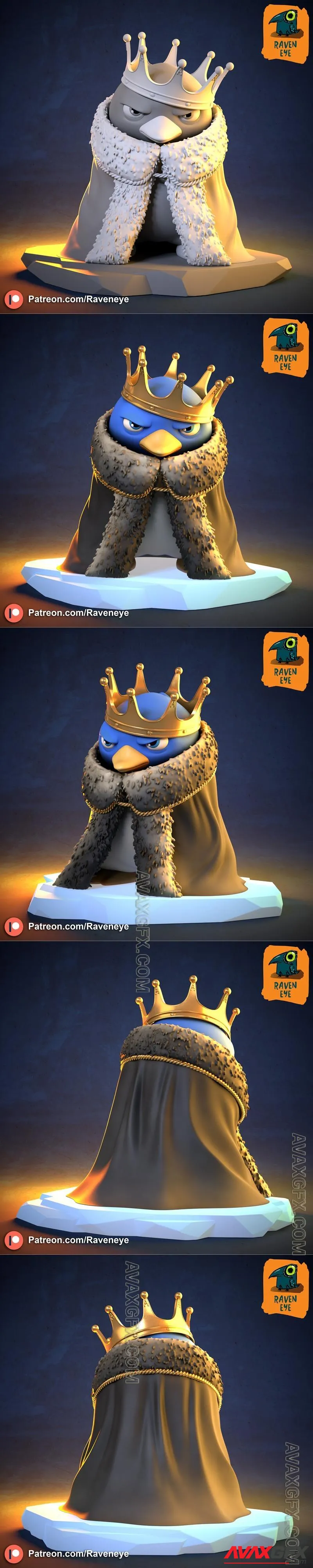 Penguin King - STL 3D Model