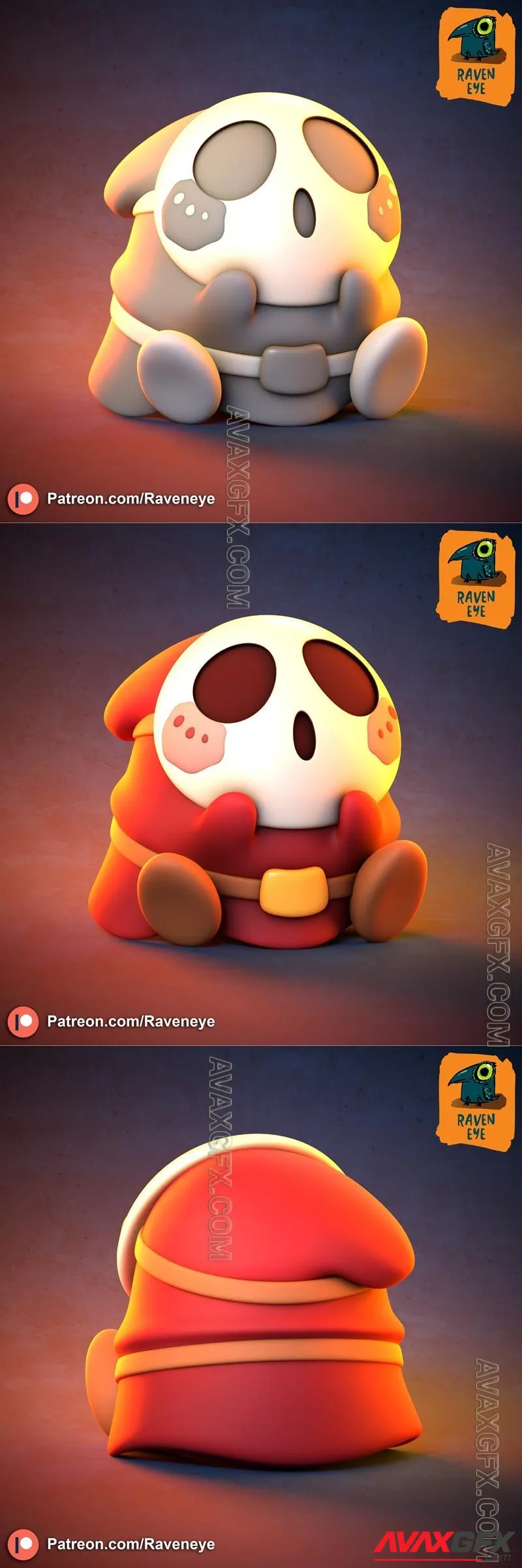 Shy Guy - STL 3D Model