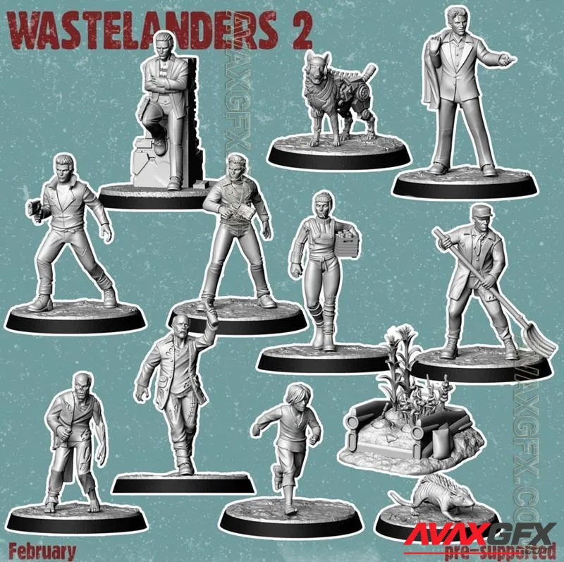 Vermilion Miniatures - Wastelanders 2 - STL 3D Model