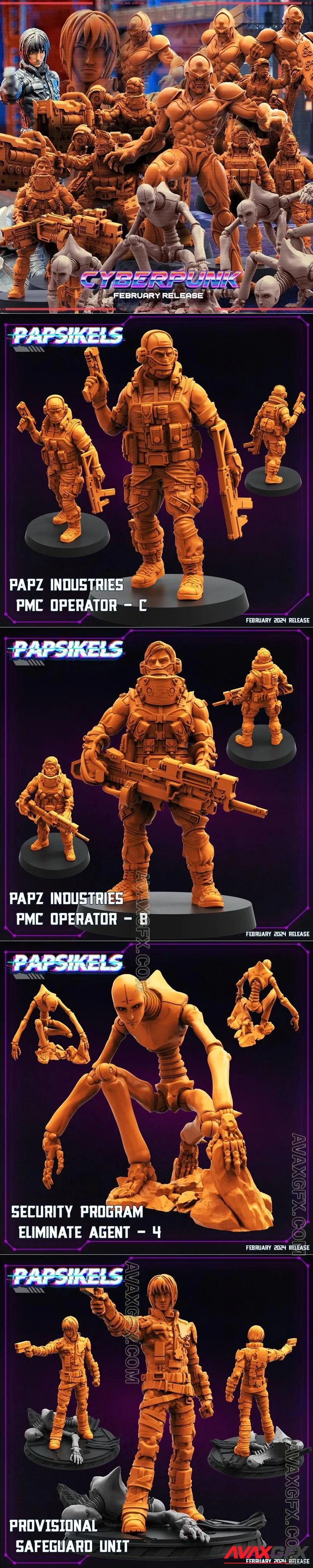 Papsikels Miniatures - Cyberpunk February 2024 - STL 3D Model