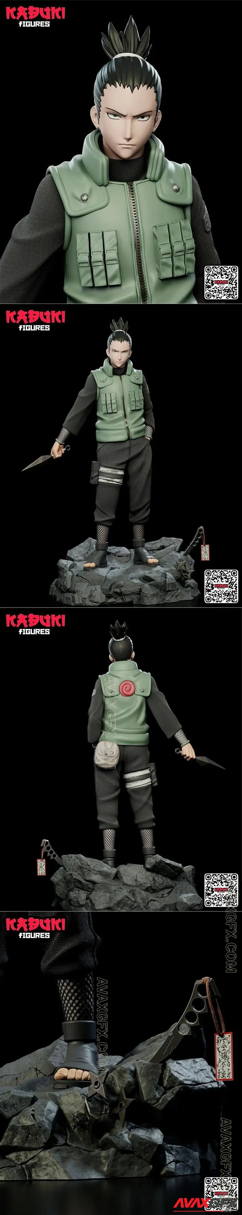 Kabuki Figures - Shikamaru - STL 3D Model