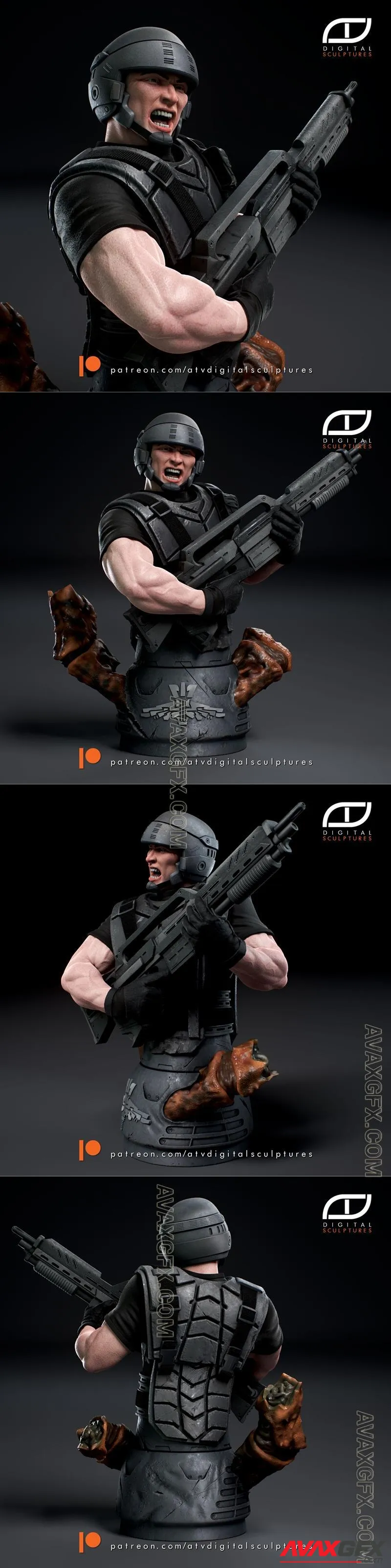 ATV Digital Sculptures - Starship Troopers Bust - STL 3D Model