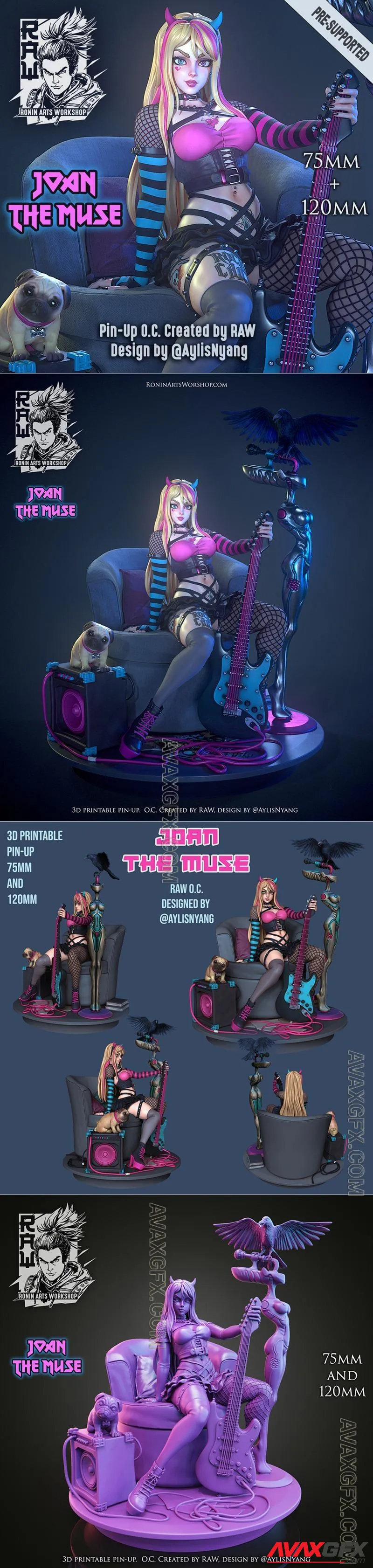 Joan The Muse - STL 3D Model