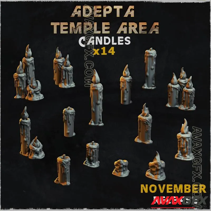 Candles - Adepta Temple Area - STL 3D Model