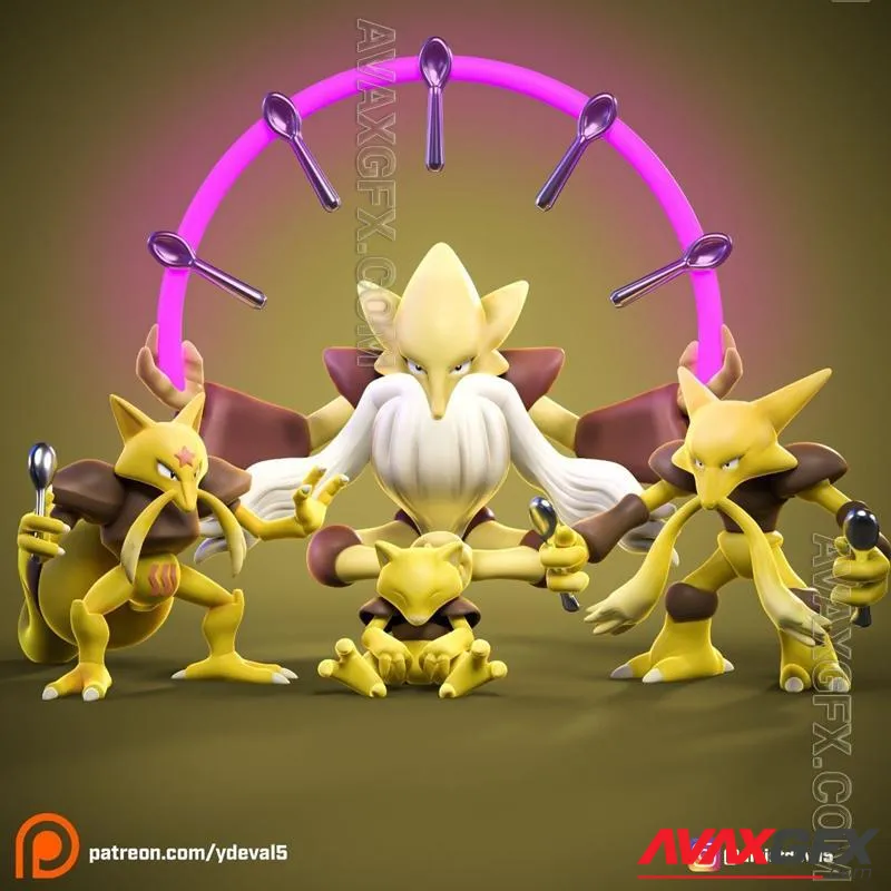 Abra Evolutions - STL 3D Model