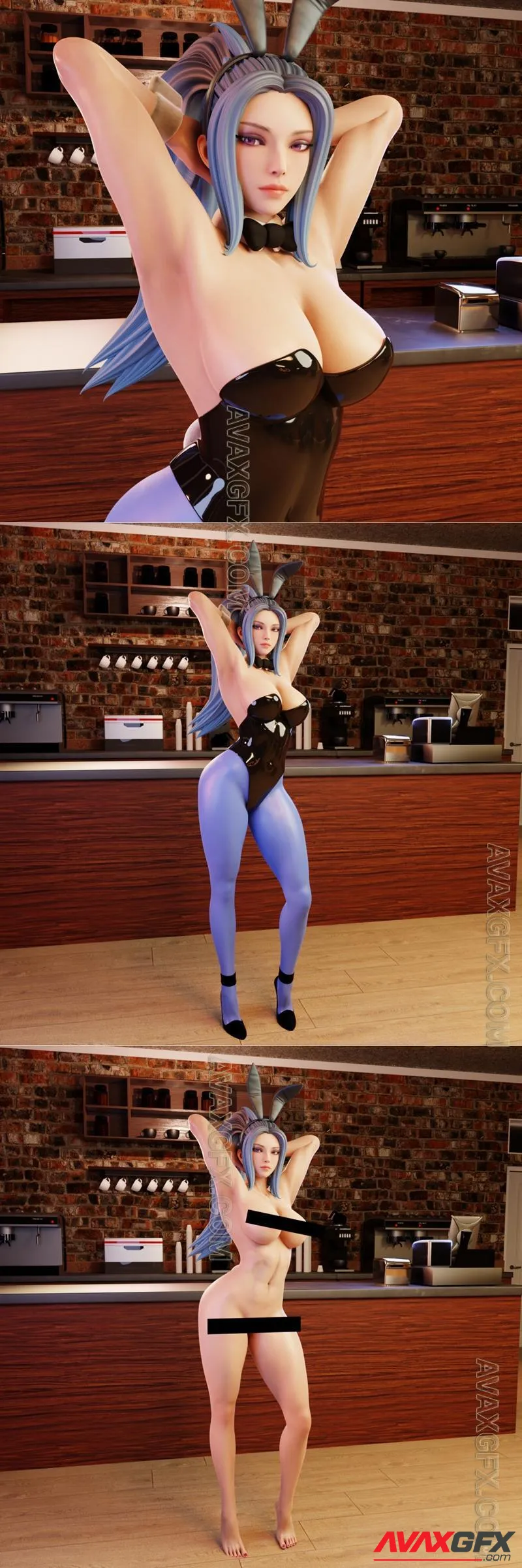 QB Works - Bunnygirls v2 - STL 3D Model