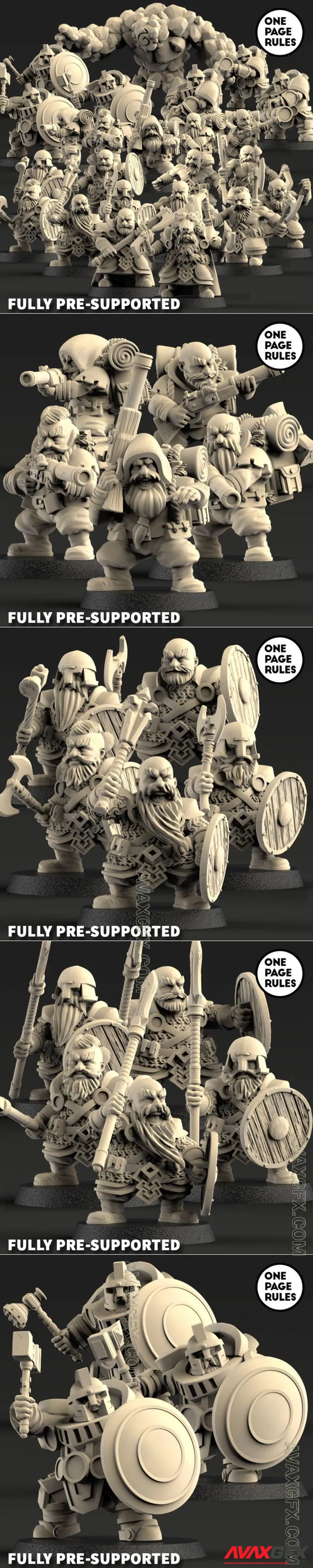 One Page Rules - Dwarf - STL 3D Model