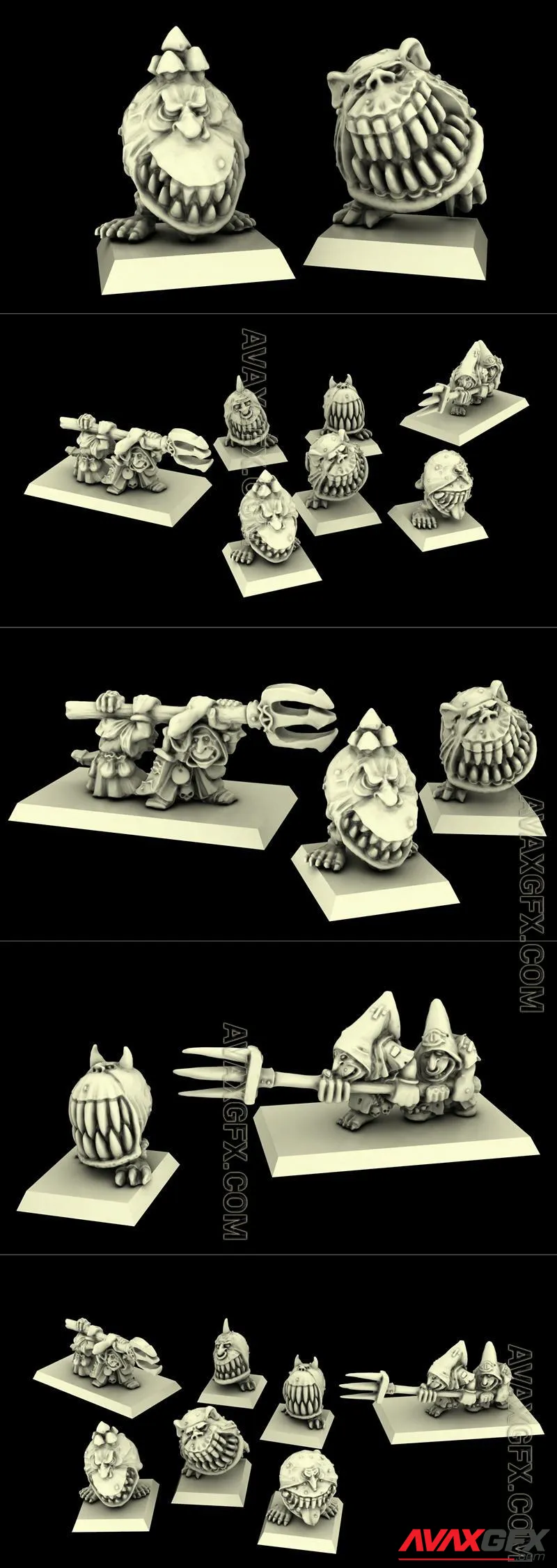 Night Goblins - Hunters and Squigs - Kev Adams 199X - STL 3D Model