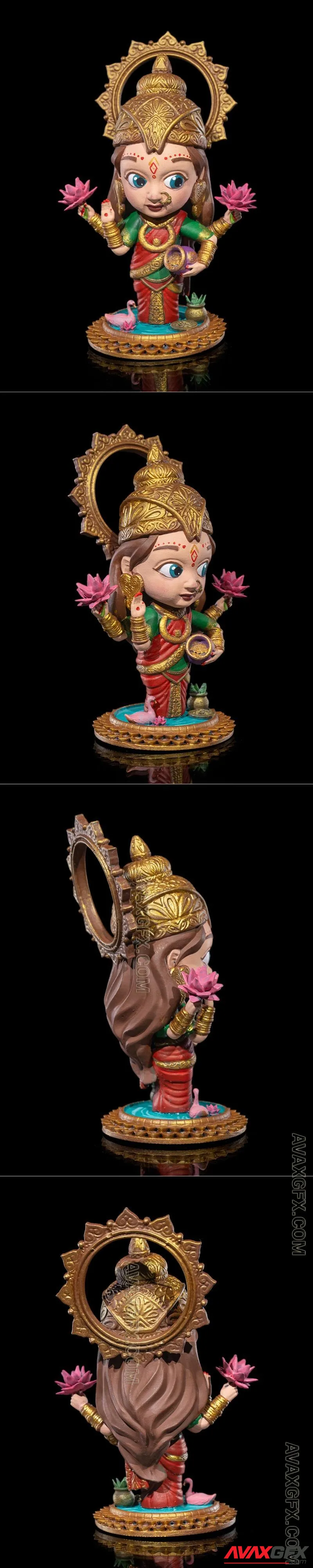 Chibi Lakshmi Goddess of Wealth - STL 3D Model