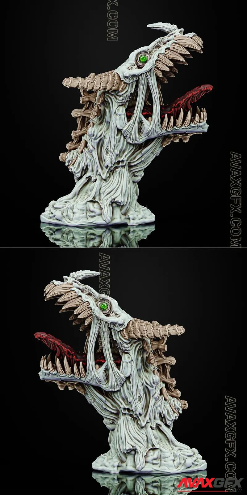 Undead Dragon head - STL 3D Model