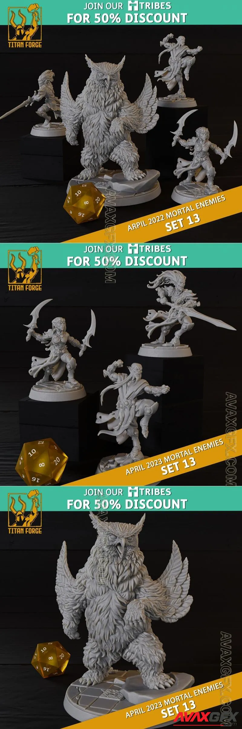 RPG - Monsters DnD 5e - Mortal Enemies Set 13 - STL 3D Model