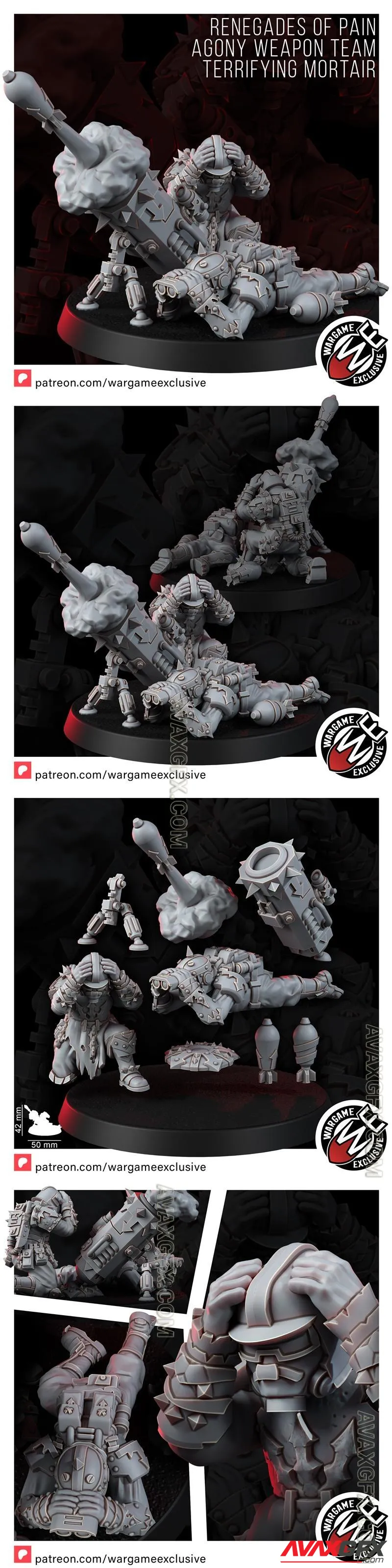 Renegades of Pain Terrifying Mortar Team - STL 3D Model