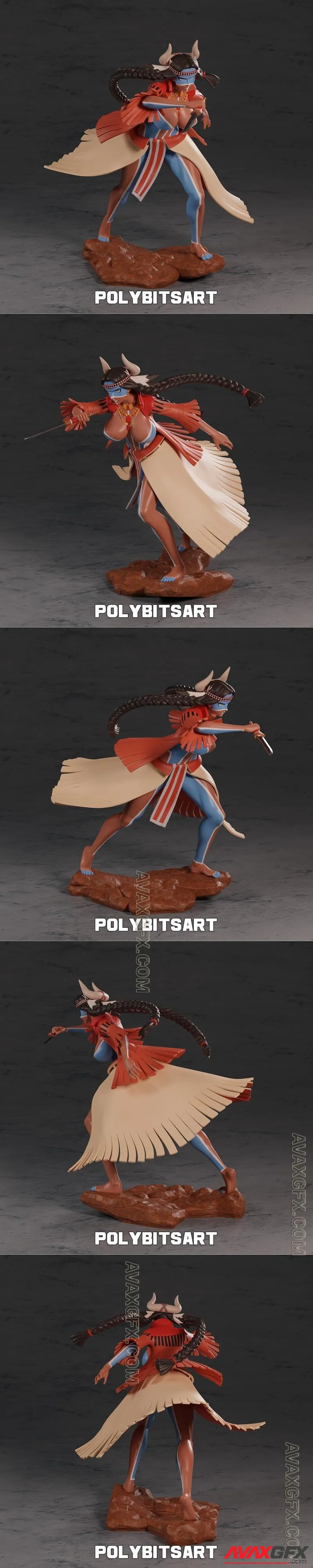 PolyBitsArt - Geronimo - STL 3D Model