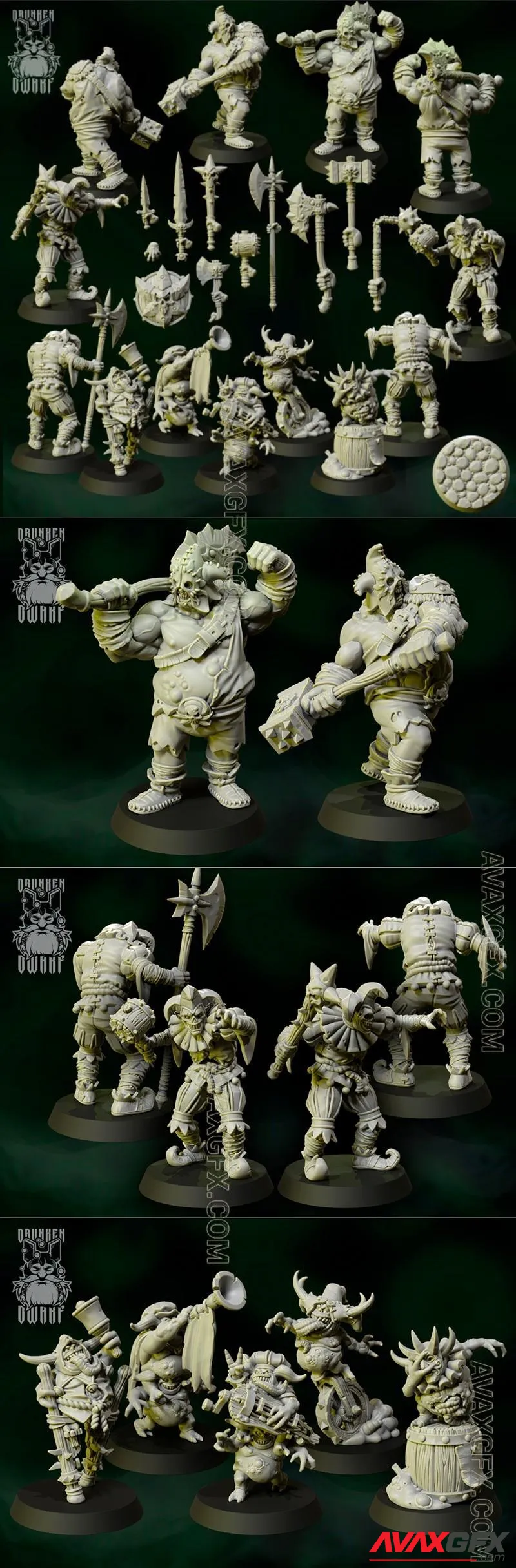 Drunken Dwarf - The Infected Circus - STL 3D Model