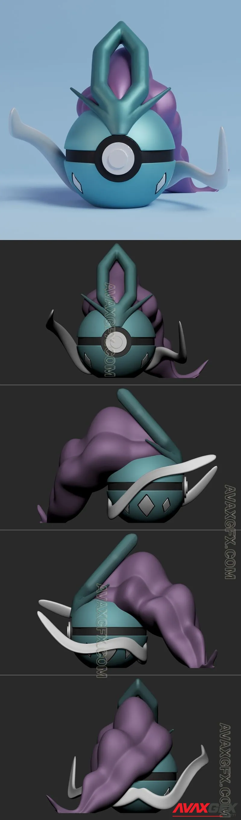 Pokeball Suicune - STL 3D Model