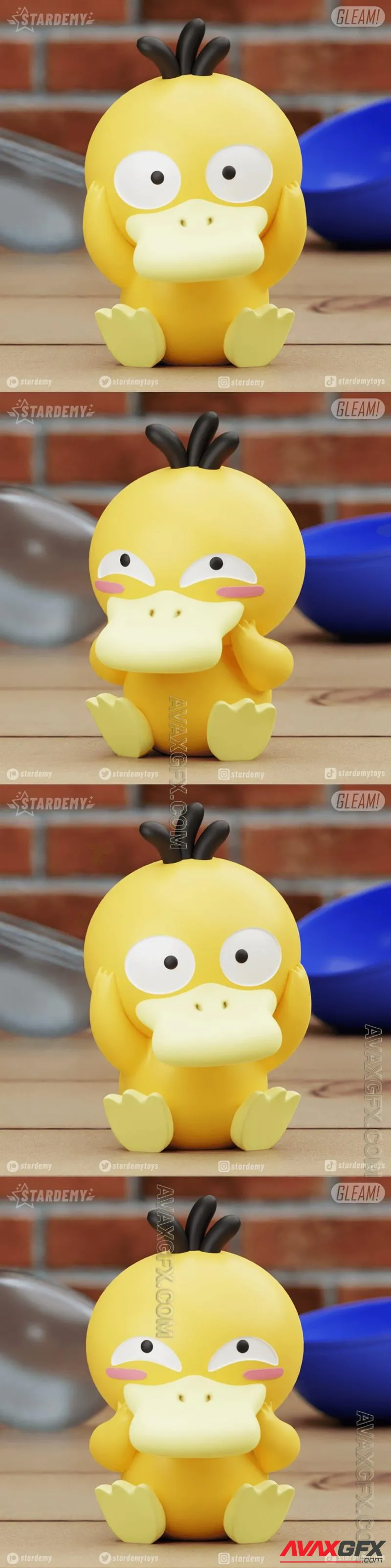 Psyduck 2 Models Chibi - STL 3D Model