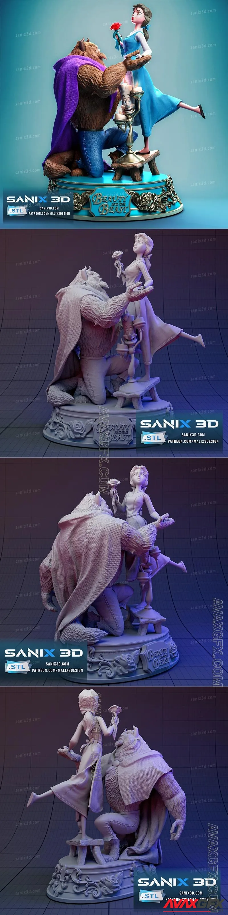 Sanix - Beauty and the Beast - STL 3D Model