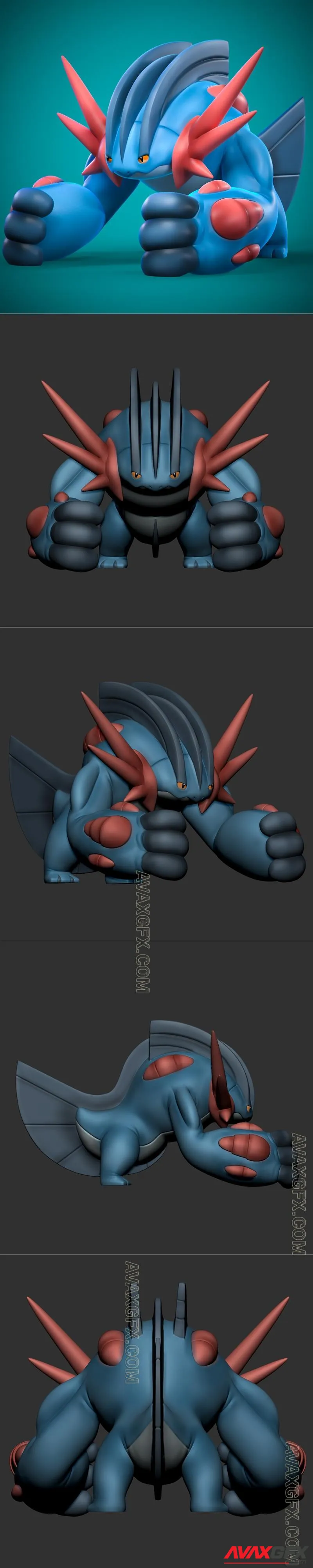 Megaswampert Pokemon - STL 3D Model